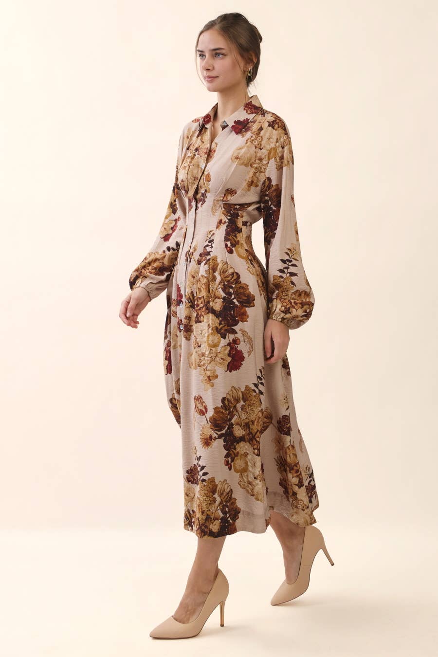Flora Print Midi Dress