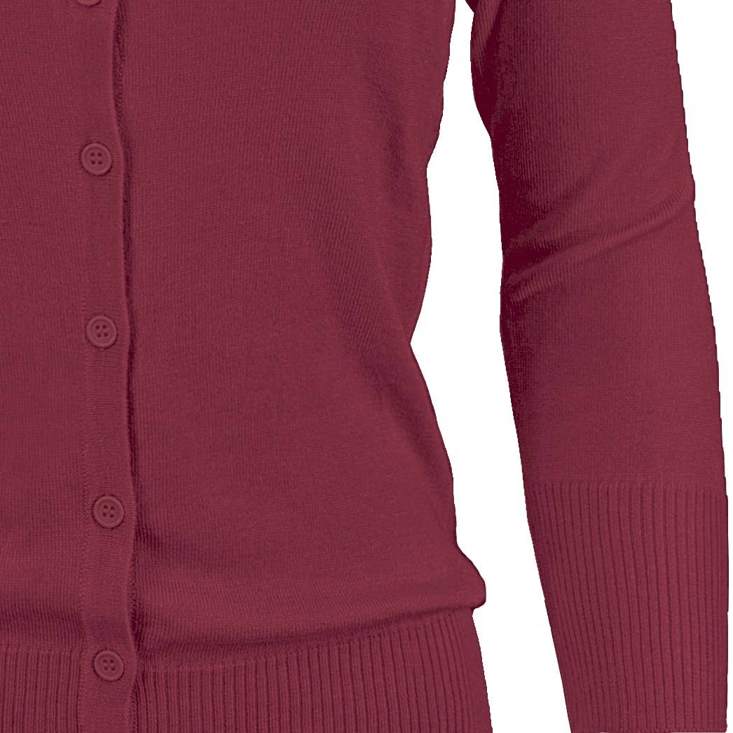 Women's 3/4 Sleeve Crewneck Knit Cardigan Sweater CO079M