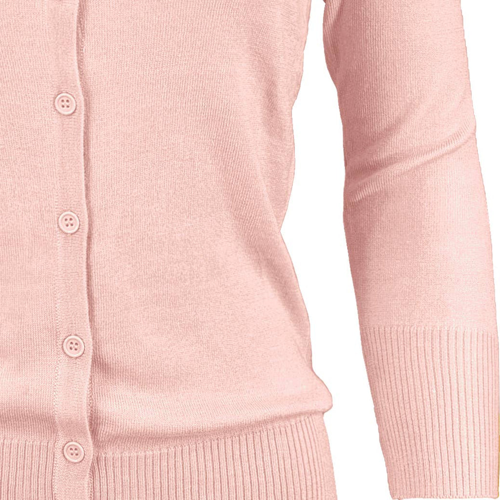 Women's 3/4 Sleeve Crewneck Knit Cardigan Sweater CO079M