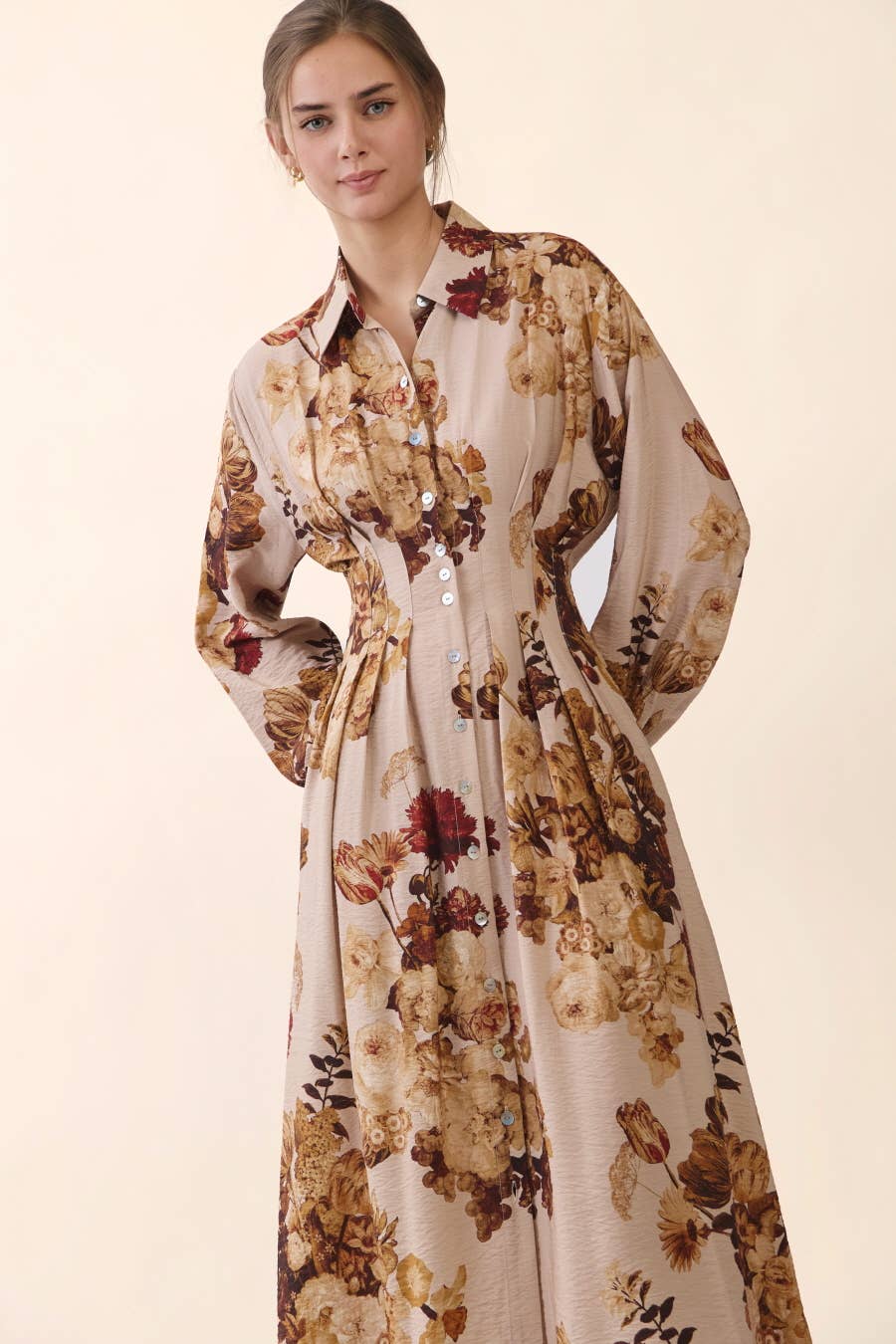 Flora Print Midi Dress
