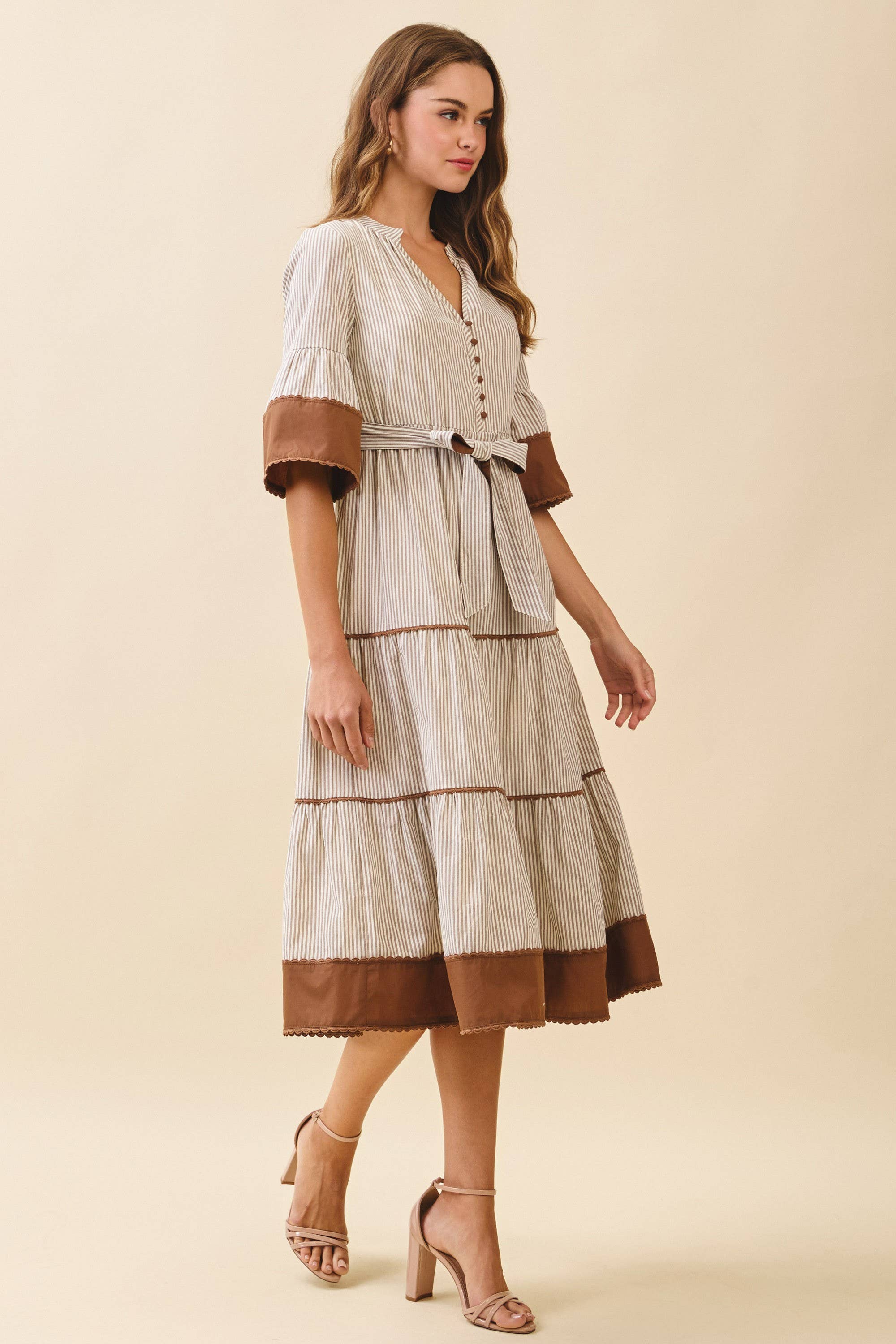 Hazel Striped Midi