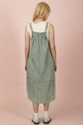 Acid washed Washed Denim Overall Casual Midi Dress
