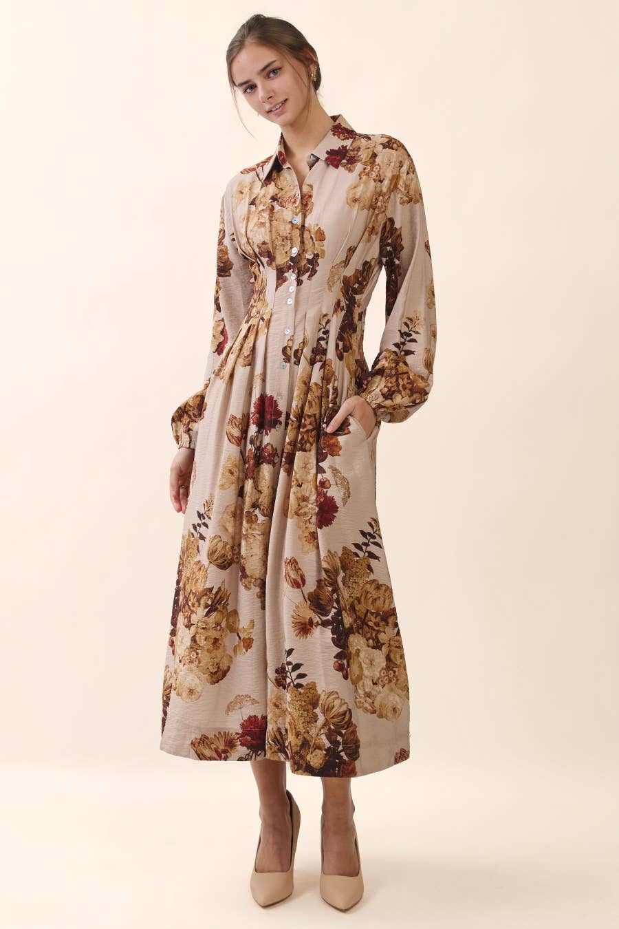 Flora Print Midi Dress