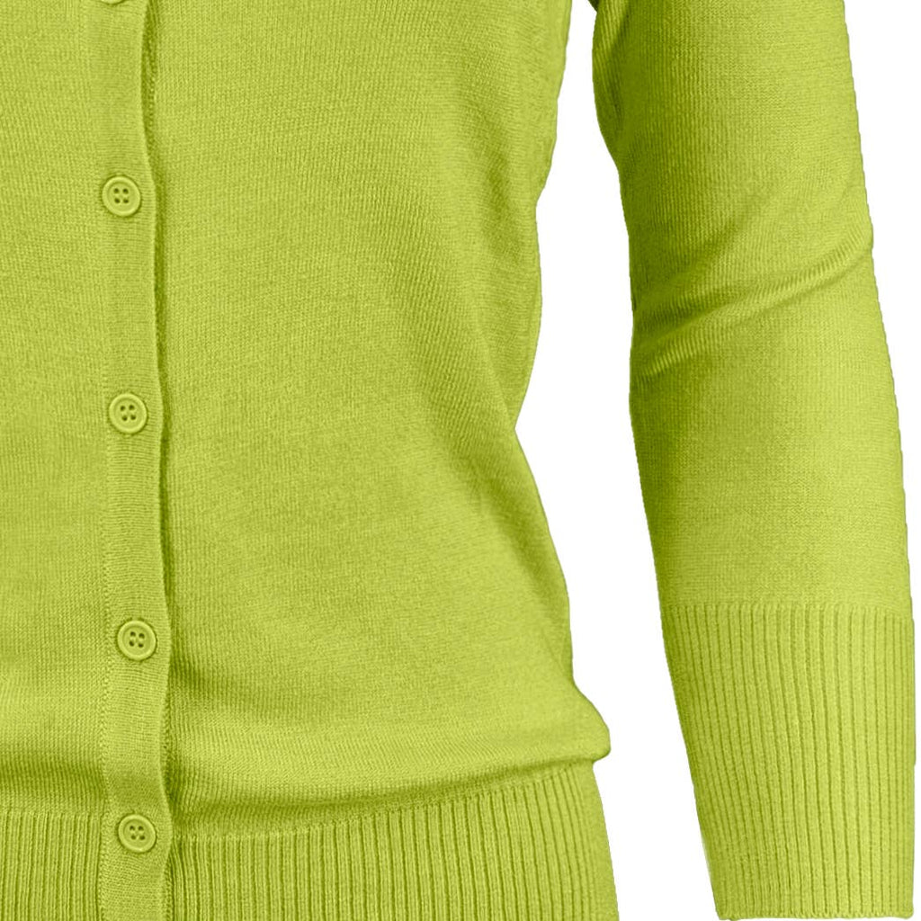Women's 3/4 Sleeve Crewneck Knit Cardigan Sweater CO079M