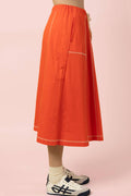 Haley’s stitch detail casual midi skirt
