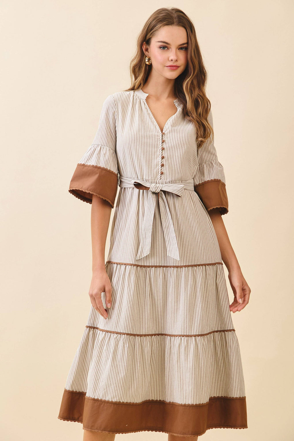 Hazel Striped Midi