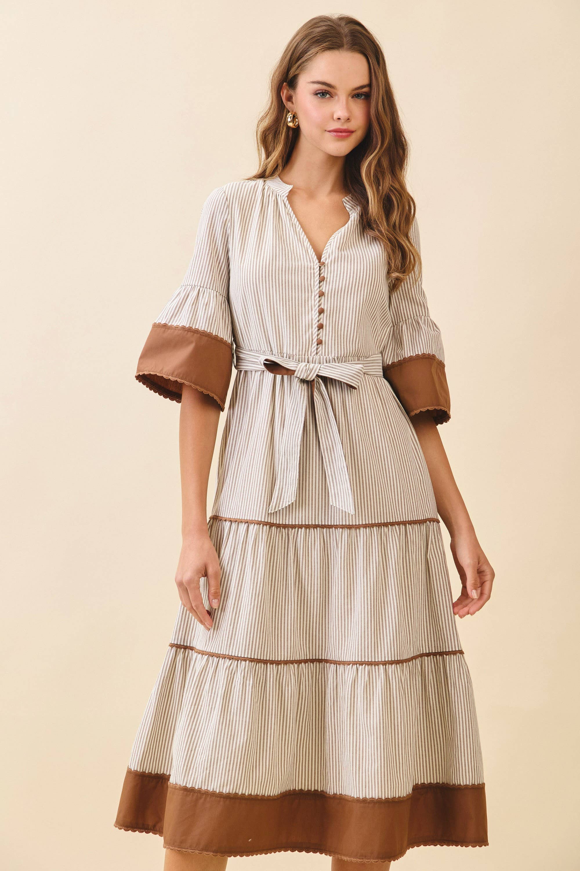 Hazel Striped Midi