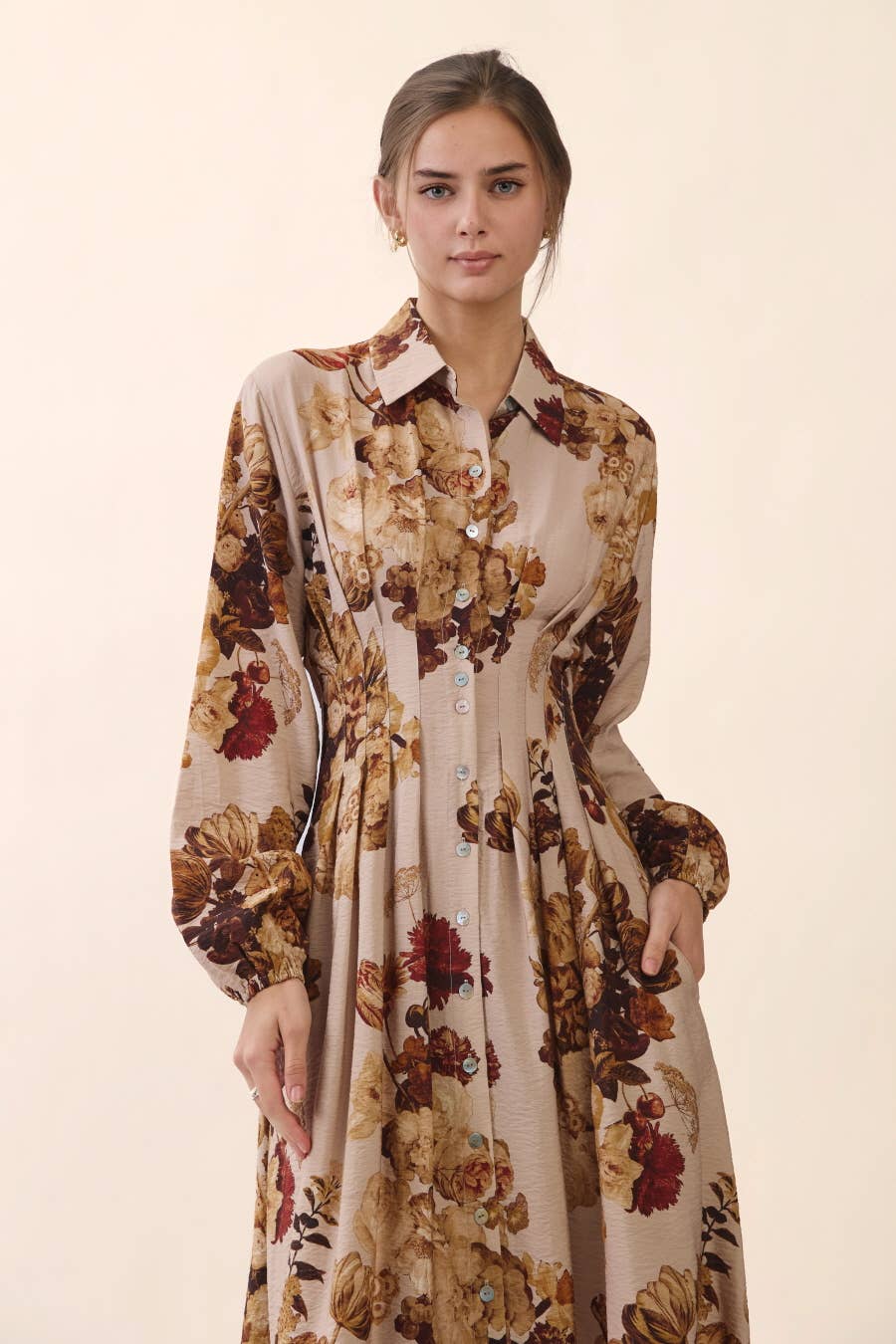 Flora Print Midi Dress
