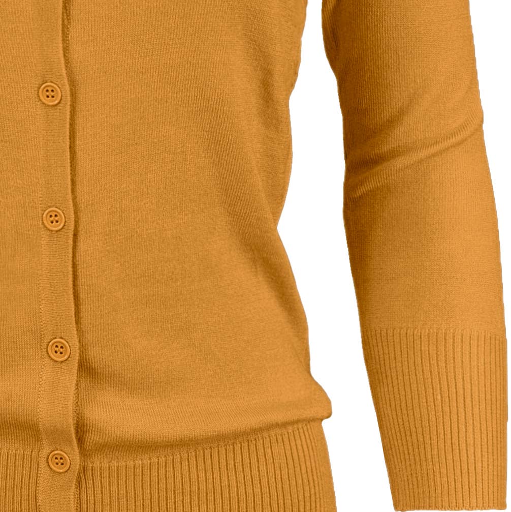 Women's 3/4 Sleeve Crewneck Knit Cardigan Sweater CO079M