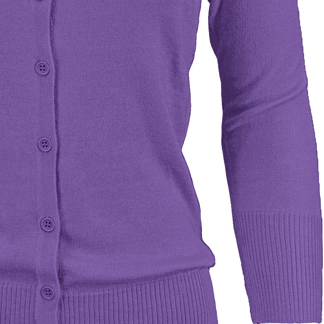 Women's 3/4 Sleeve Crewneck Knit Cardigan Sweater CO079M