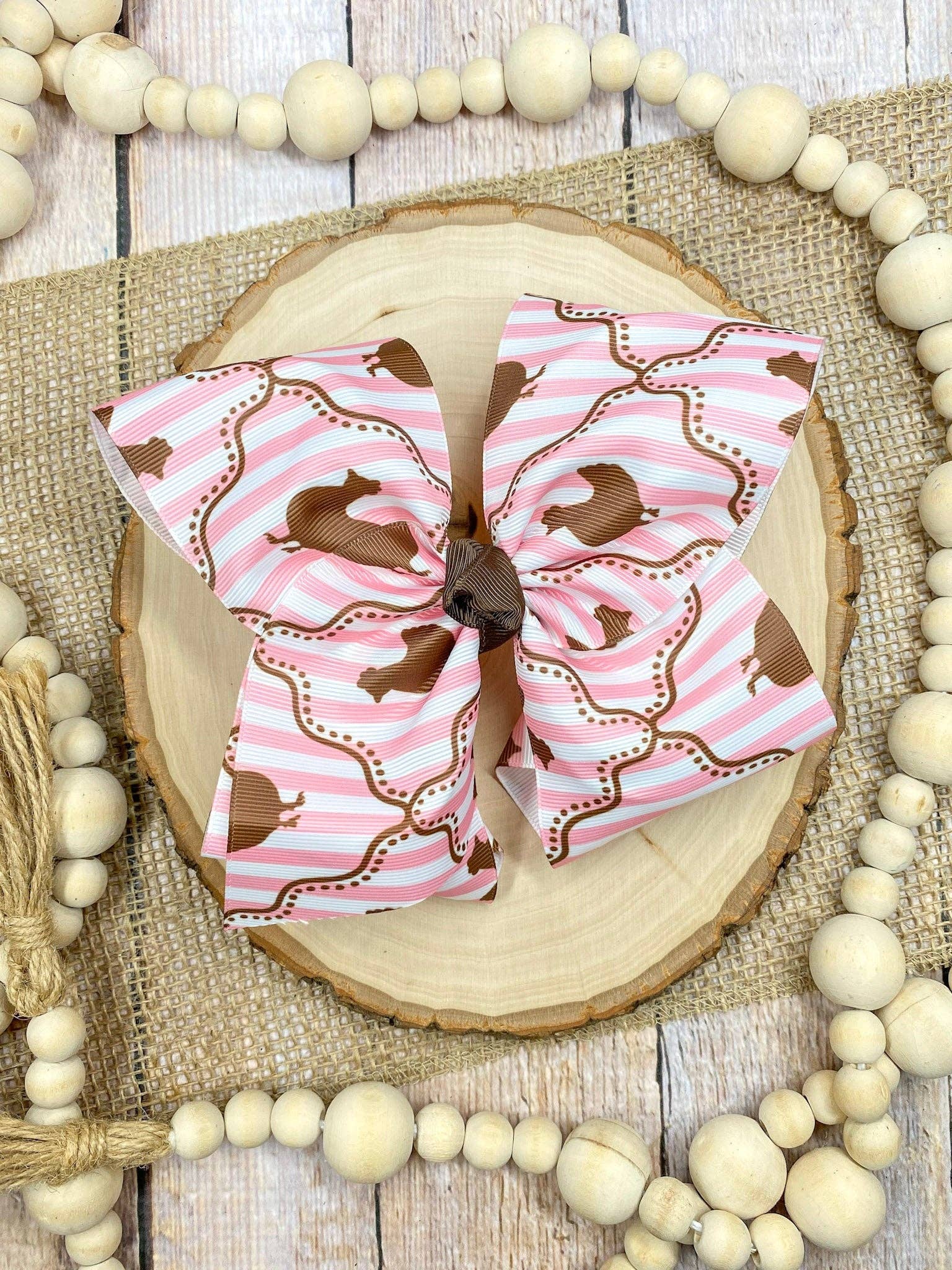 Chicken Coup Print Classic XL Hair Bow | Clip