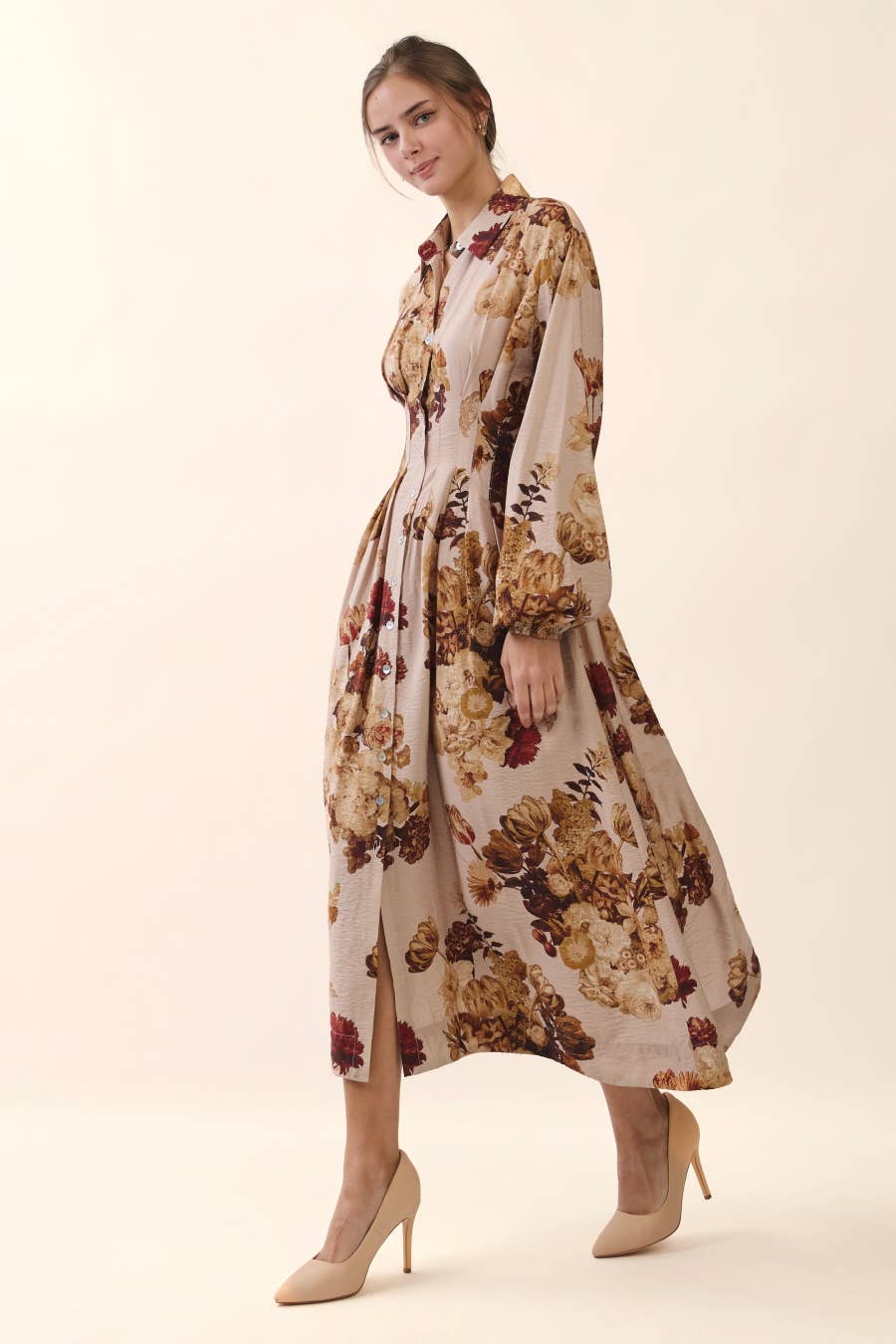 Flora Print Midi Dress