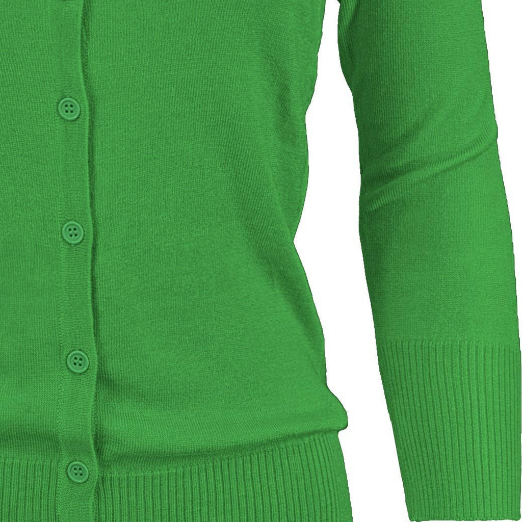Women's 3/4 Sleeve Crewneck Knit Cardigan Sweater CO079M